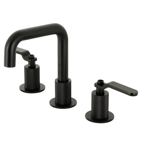 Kingston Brass Widespread Bathroom Faucet with Push PopUp, Matte Black KS1410KL